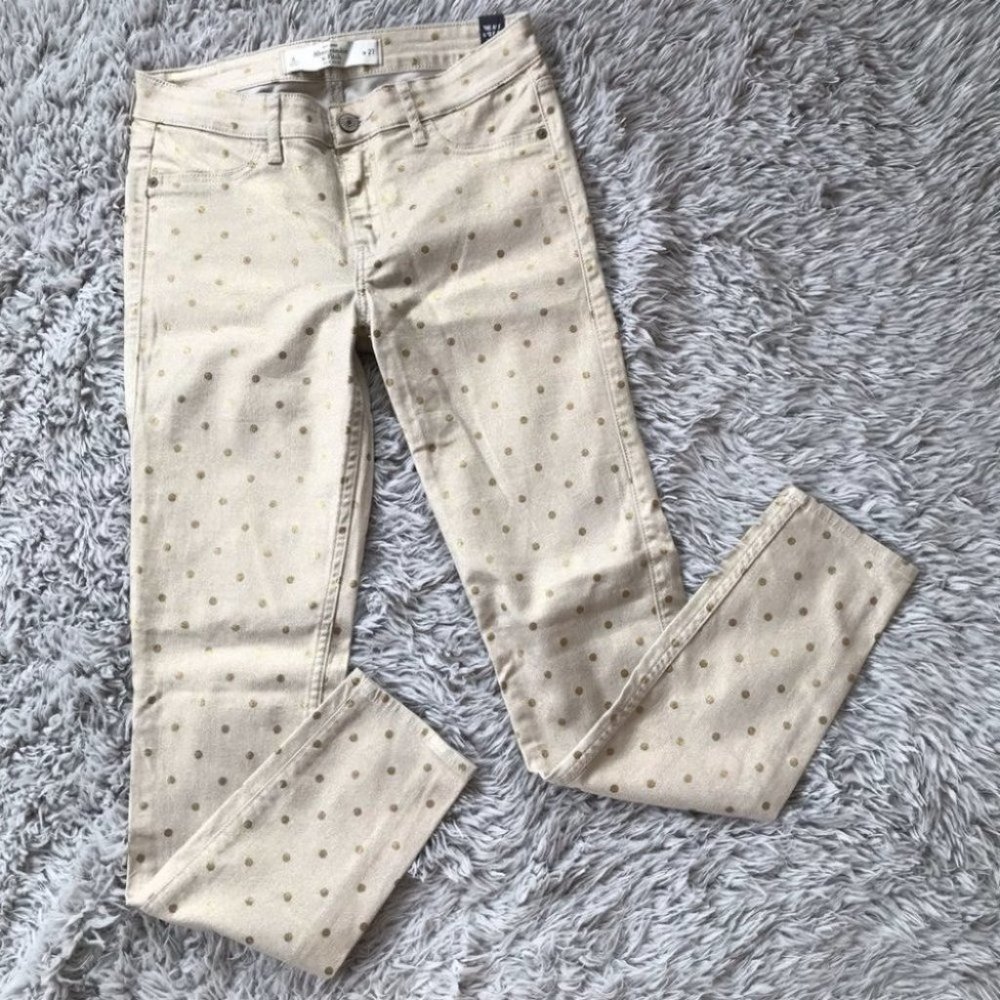 Abercrombie & Fitch Mid Rise Polka Dot Jegging